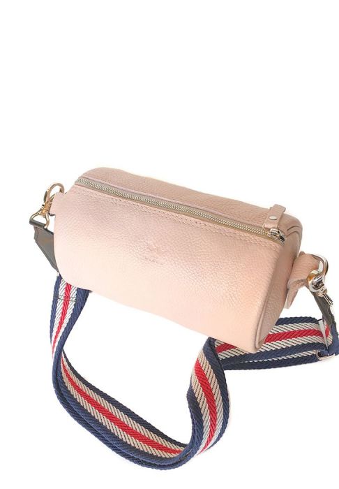 Кожаная сумка поясная-кроссбоди Cylinder пудровая флотар