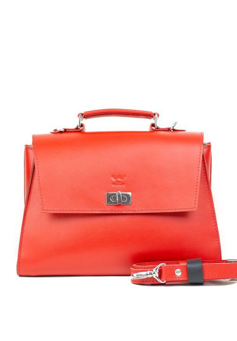 Женская кожаная сумка Classic красная