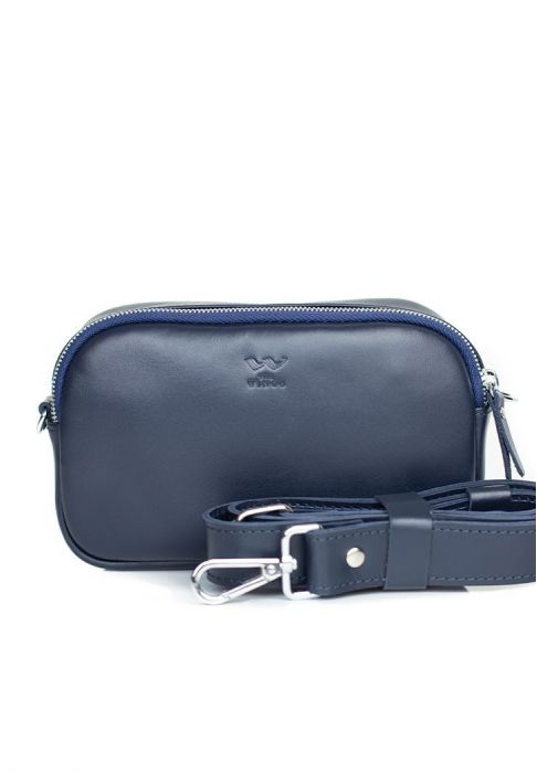 Кожаная сумка поясная/кроссбоди Holly синяя