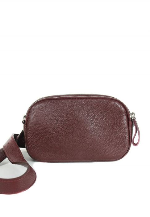 Кожаная сумка поясная/кроссбоди Holly бордовая флотар