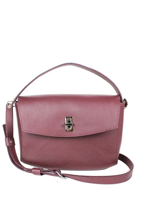 Жіноча шкіряна міні-сумка Eve бордова флотар