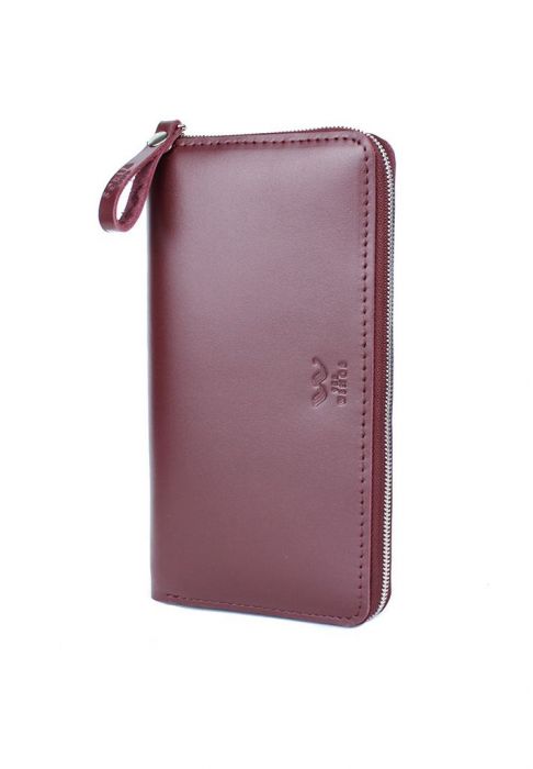 Кожаное портмоне Keeper zip винный