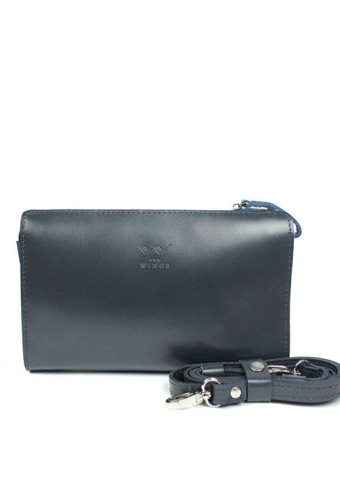 Кожаный млатч синий