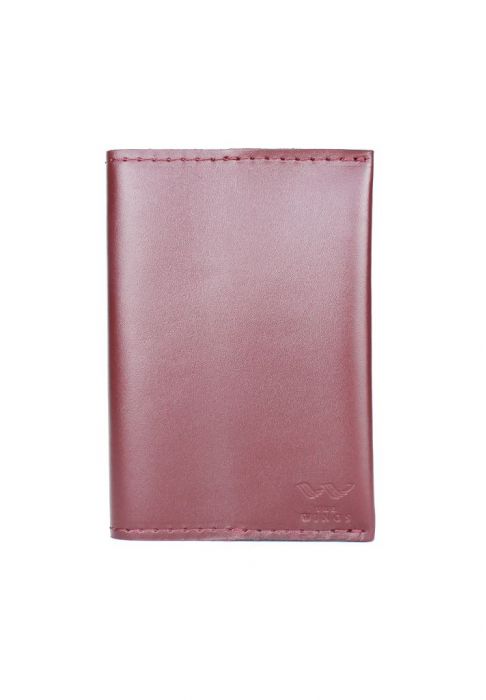 Кожаная паспортная обложка бордовая