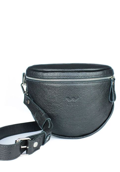 Кожаная сумка поясная-кроссбоди Vacation черная флотар