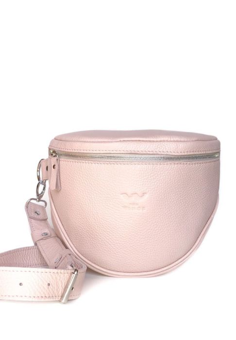 Кожаная сумка поясная-кроссбоди Vacation пудровая флотар