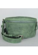 Шкіряна поясна сумка зелена вінтажна (TW-BeltBag-green-crz) фото