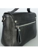 Жіноча шкіряна сумочка Lili чорна флотар (TW-Lily-black-flo) фото