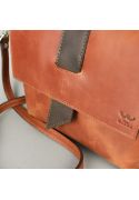 Жіноча шкіряна сумка Nora коньячно-коричнева вінтажна (TW-Nora-kon-brw-crz) фото
