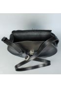 Жіноча шкіряна сумка Кругла чорна (TW-RoundBag-black-ksr) фото