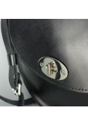 Жіноча шкіряна сумка Кругла чорна (TW-RoundBag-black-ksr) фото