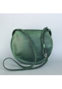 Жіноча шкіряна сумка Кругла зелена вінтажна (TW-RoundBag-green-crz) фото