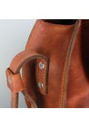 Жіноча шкіряна сумка Кругла світло-коричнева вінтажна (TW-RoundBag-kon-crz) фото