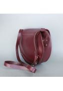 Жіноча шкіряна сумка Кругла бордова (TW-RoundBag-mars-ksr) фото