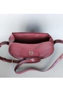 Жіноча шкіряна сумка Кругла бордова (TW-RoundBag-mars-ksr) фото