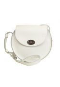 Жіноча шкіряна сумка Кругла біла (TW-RoundBag-white-ksr) фото
