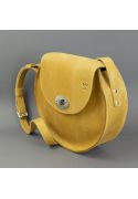 Жіноча шкіряна сумка Кругла жовта вінтажна (TW-RoundBag-yell-crz) фото