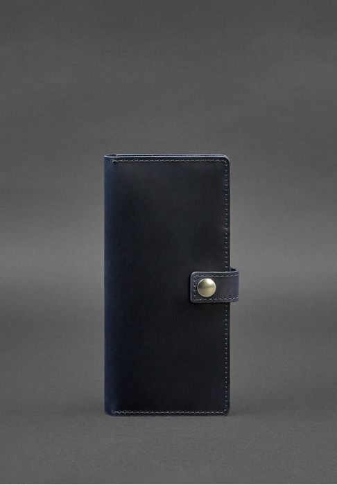 Кожаный тревел-кейс (органайзер для документов) 6.0 синий Crazy Horse