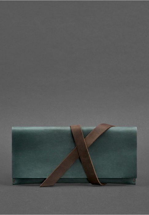 Кожаный тревел-кейс Voyager 1.0 зеленый с коричневым