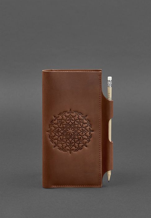 Кожаный тревел-кейс 3.0 светло-коричневый с мандалой Crazy Horse