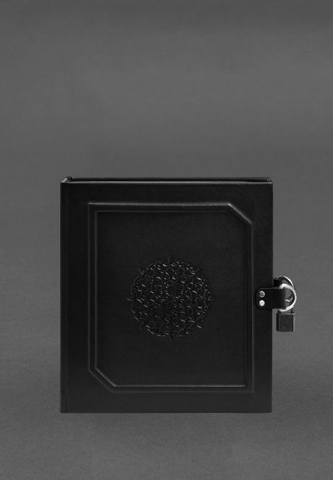 Фото Альбом для фото в шкіряній обкладинці із замочком чорний (BN-album-1-g)