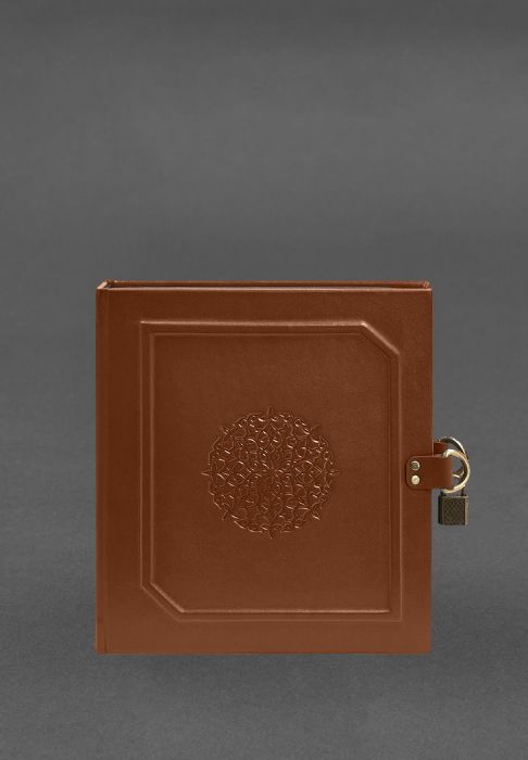 Фото Альбом для фото в шкіряній обкладинці із замочком світло-коричневий (BN-album-1-k)