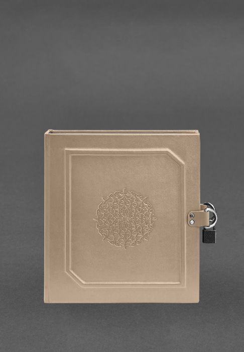 Фото Альбом для фото в шкіряній обкладинці із замочком світло-бежевий (BN-album-1-light-beige)