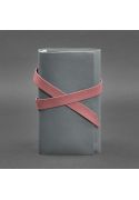 Фото Жіночий шкіряний блокнот (Софтвер-бук) 1.0 Сірий з рожевим BlankNote (BN-SB-1-st-shadow-pink)