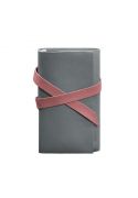Фото Женский кожаный блокнот (Софт-бук) 1.0 Серый с розовым BlankNote (BN-SB-1-st-shadow-pink) 