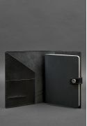 Фото Кожаная папка (софт-бук) для блокнота и планшета 10.0 Угольно-черная