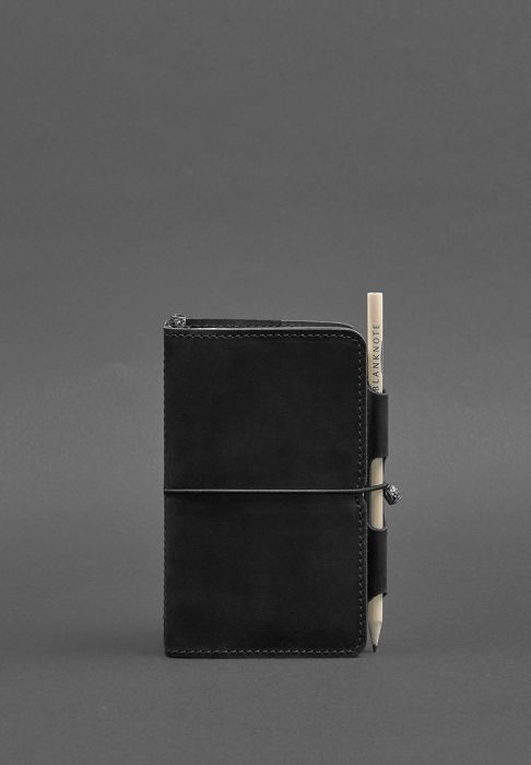 Кожаный блокнот (Софт-бук) 3.0 черный Crazy Horse