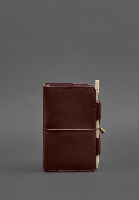 Шкіряний блокнот (Софт-бук) 3.0 бордовий Crazy Horse