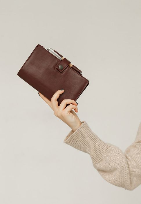 Фото Кожаный блокнот (Софт-бук) 4.0 бордовый