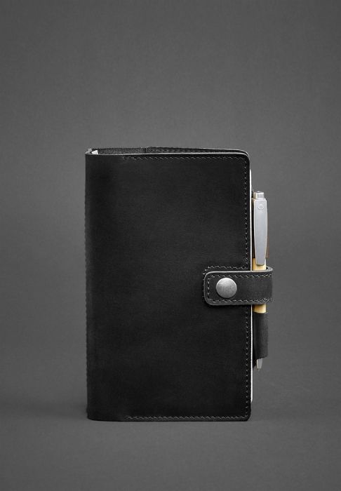 Шкіряний блокнот (Софт-бук) 4.0 чорний Crazy Horse