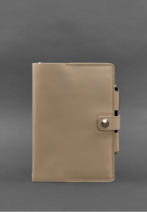 Кожаный блокнот (Софт-бук) 4.0 светло-бежевый