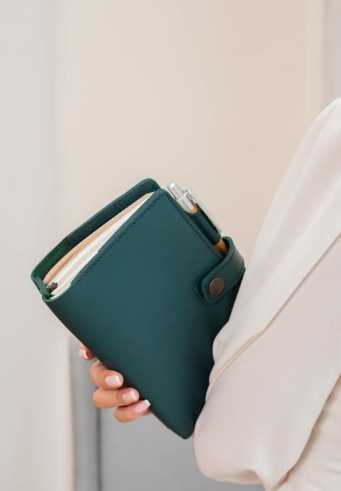 Кожаный блокнот (Софт-бук) 4.0 зеленый Краст