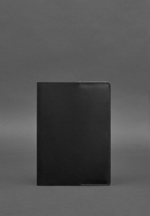 Шкіряна обкладинка для блокнота 6.0 (софт-бук) чорна Crazy Horse