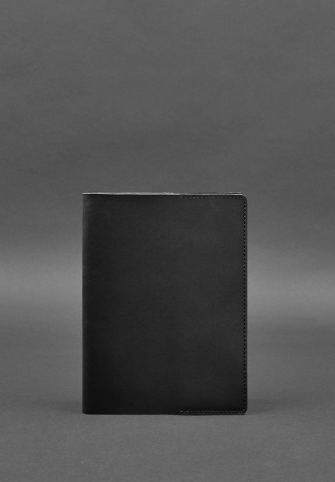 Шкіряна обкладинка для блокнота 6.0 (софт-бук) чорна Краст