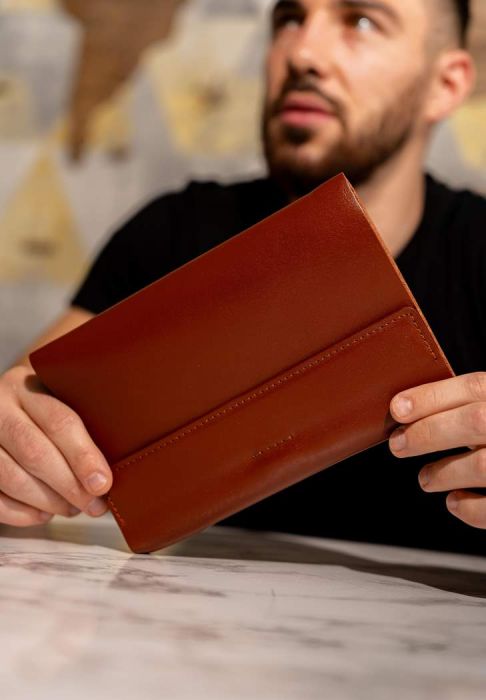 Фото Кожаный блокнот софт-бук 7.0 светло-коричневый