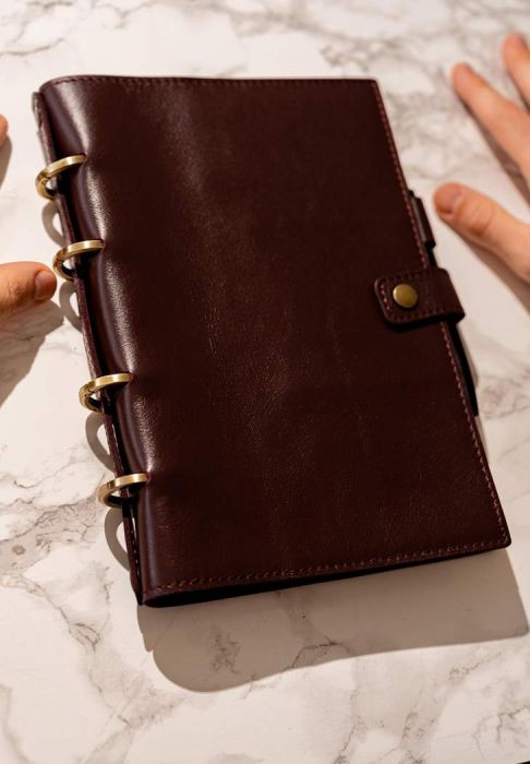 Кожаный блокнот с датированным блоком (Софт-бук) 9.1 бордовый (BN-SB-9-1-vin) фото