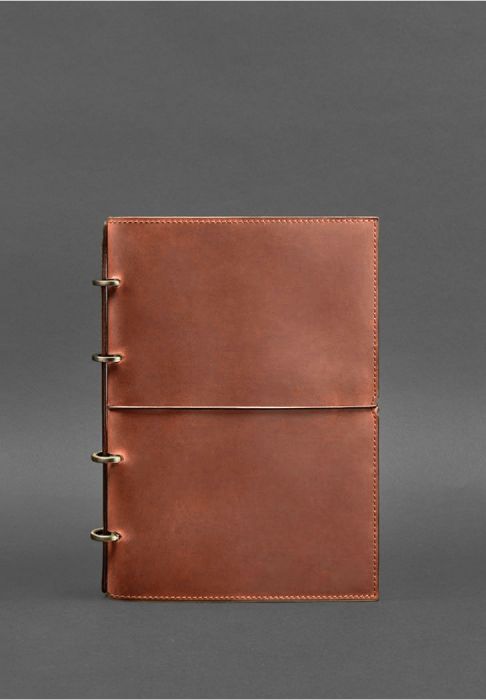 Кожаный блокнот А4 на кольцах (софт-бук) 9.0 в мягкой светло-коричневой обложке (BN-SB-9-A4-soft-k-kr) фото