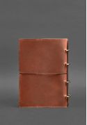 Кожаный блокнот А4 на кольцах (софт-бук) 9.0 в мягкой светло-коричневой обложке - Фото 5 