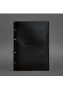 Кожаный блокнот А4 на кольцах (софт-бук) 9.0 в мягкой обложке черный глянец (BN-SB-9-A4-soft-ygol) фото